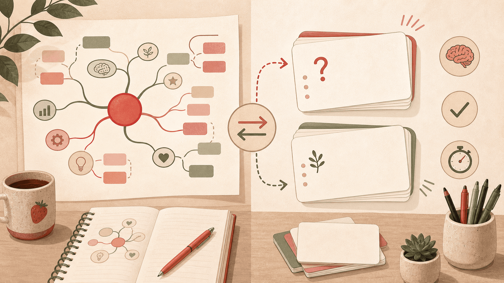 Illustration for Mind Maps vs Flashcards: Which Study Method Should You Use?